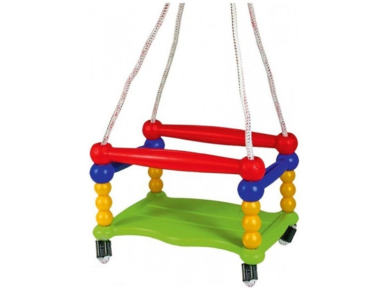 Színpompás műanyag gyermekhinta — ülőfelület 38x25 cm