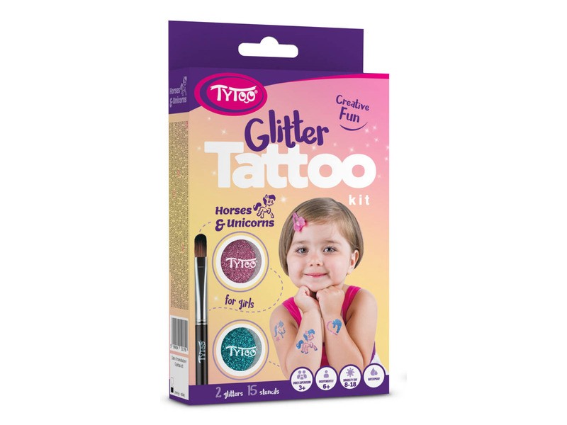 TyToo Lovak és Unikornis csillámtetoválás szett
