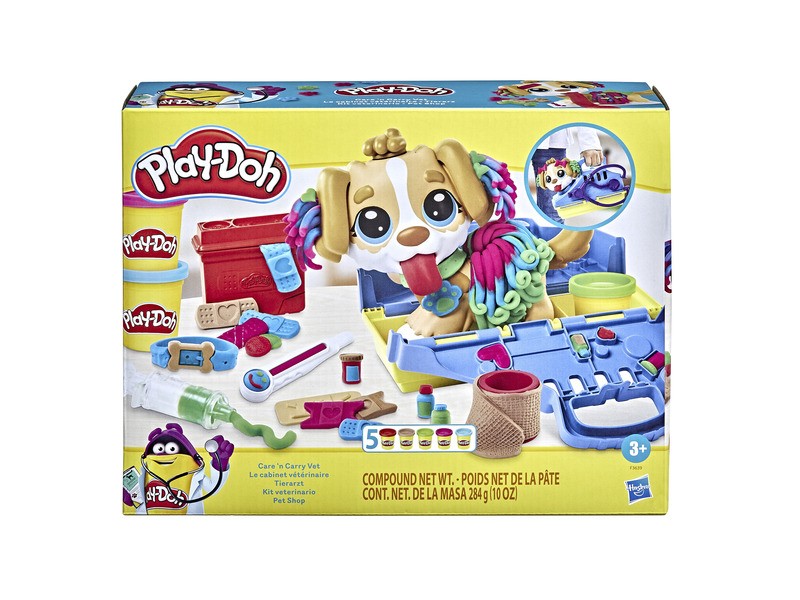 Play-Doh Állatorvosi gyurmaszett – 5 tégely, orvosi kiegészítők