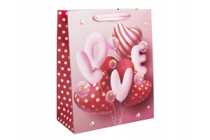 Papírtasak - love lufis minta 18x23 cm