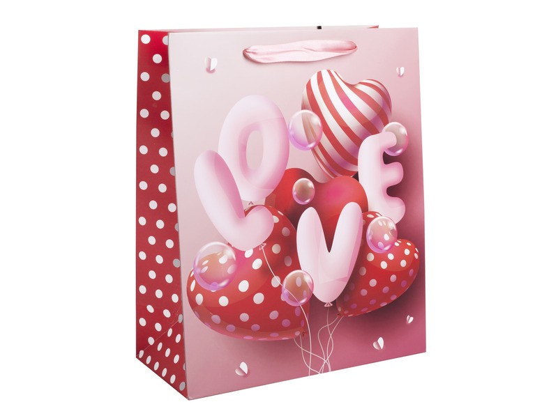 Papírtasak - love lufis minta 18x23 cm