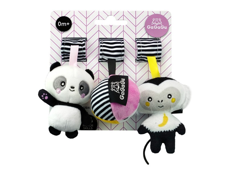 GaGaGu plüss - panda, labda, majom