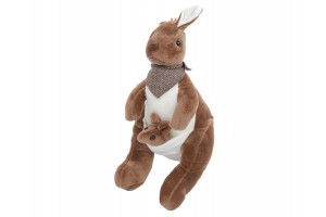 Kenguru plüss 28 cm - puha erszényes kicsinyével