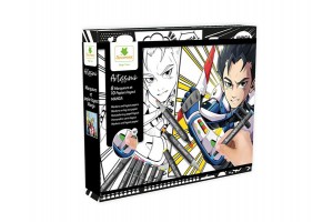 Manga kifestő — fiú hős színező szett