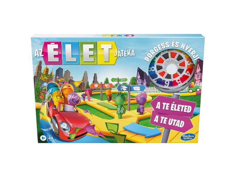 Az élet játéka társasjáték - játéktábla, kártyák, figurák