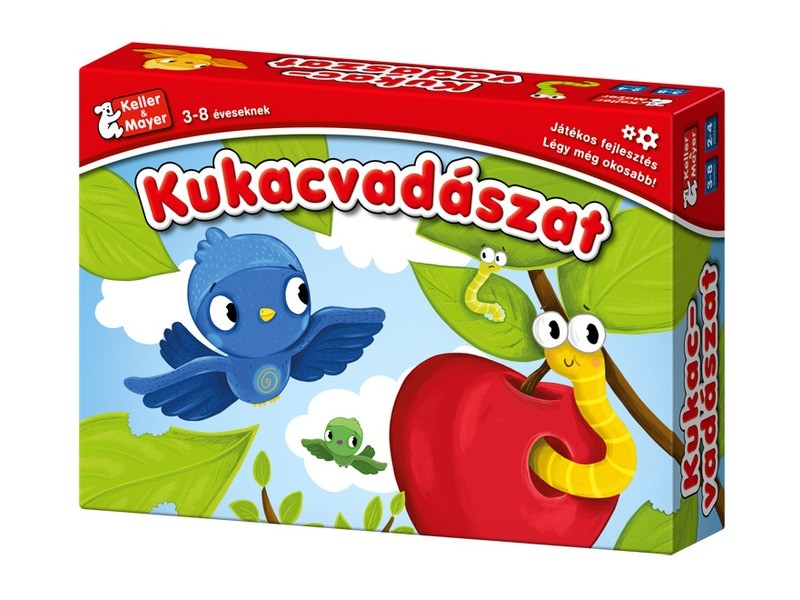 Kukacvadászat társasjáték - madárbábuk és kártyák