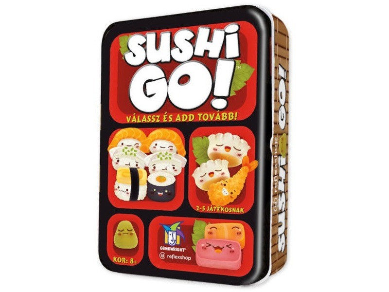 Sushi Go társasjáték - doboz és kártyák