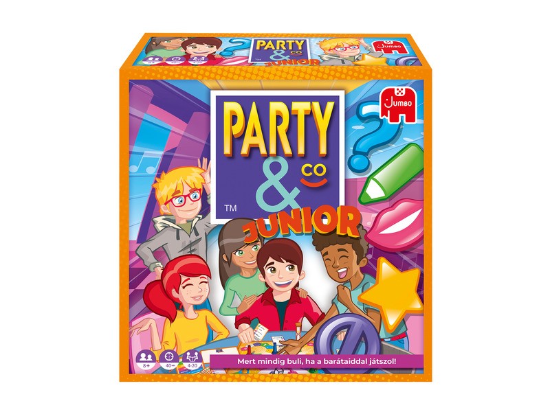 Party&Co Junior társasjáték doboz és kiegészítők