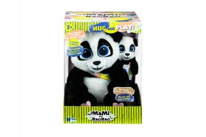 Interaktív Panda Mama és Baobao plüss - takaróval, párnával