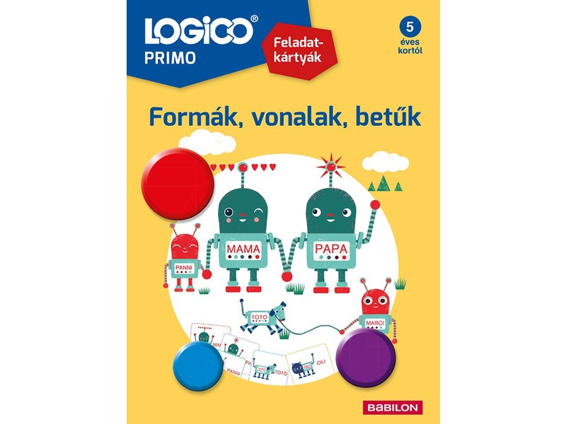 LOGICO Primo — 16 feladatkártya: formák, vonalak, betűk