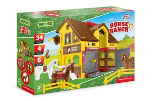 Lófarm Wader kétszintes játék istállóval és lifttel
