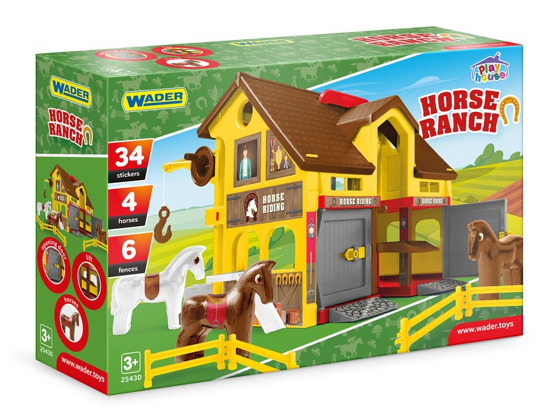 Lófarm Wader kétszintes játék istállóval és lifttel