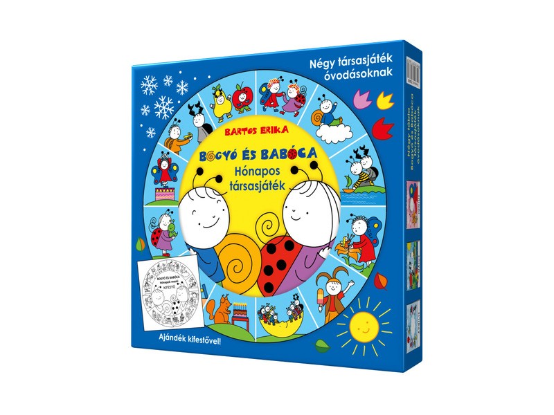 Bogyó és Babóca Hónapos társasjáték - doboz és tábla