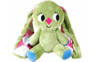 Kockásfülű nyúl plüssfigura, 23 cm