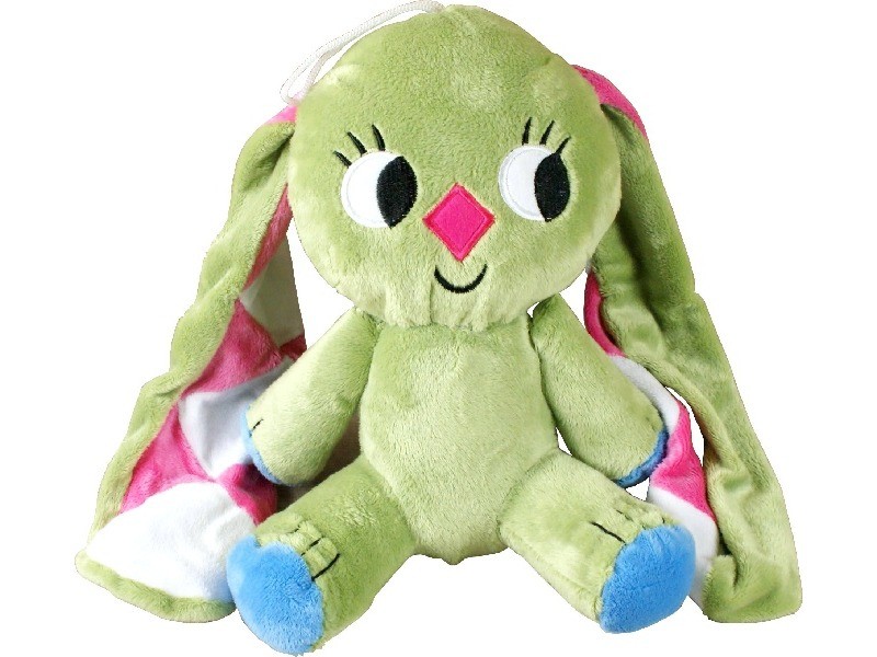 Kockásfülű nyúl plüssfigura, 23 cm