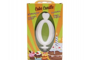 Számgyertya 0 - fehér