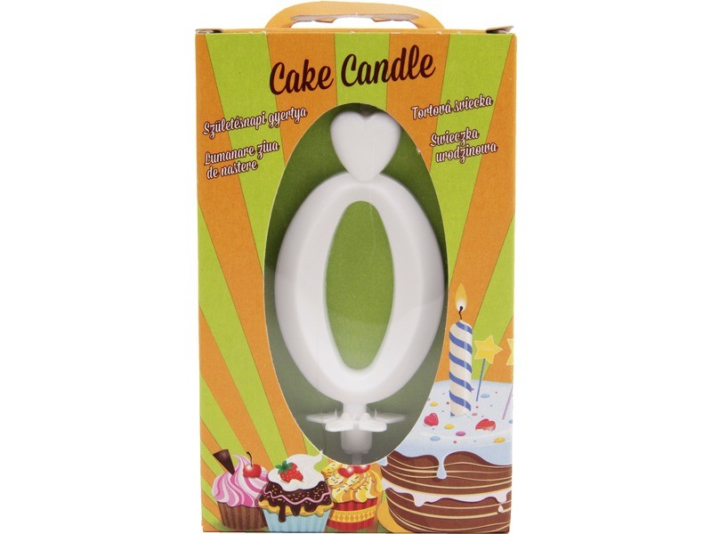 Számgyertya 0 - fehér