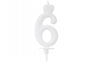 Számgyertya 6 - fehér tortagyertya