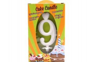 Számgyertya 9 - fehér tortagyertya