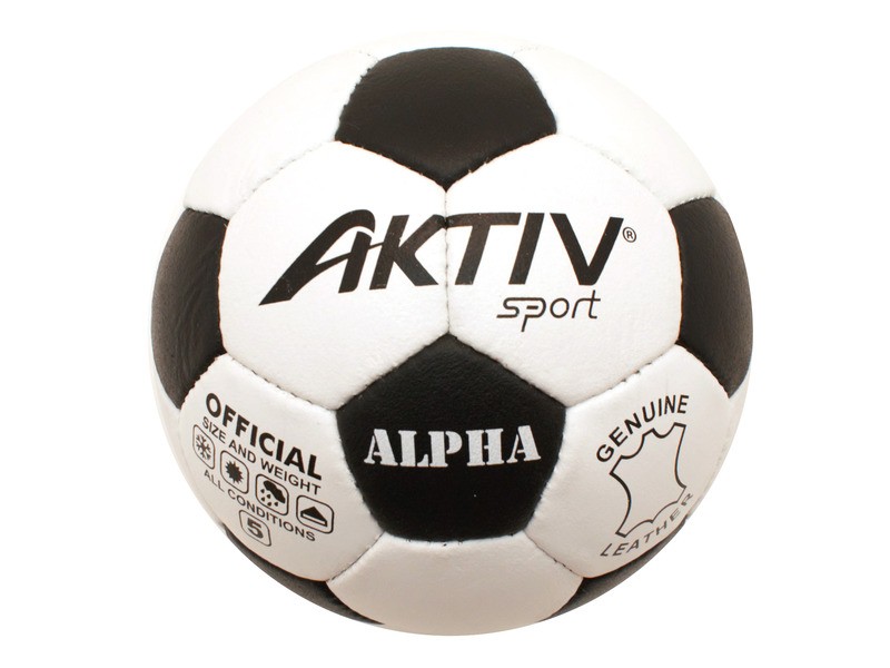 Alpha No.5 bőr focilabda – kézzel varrt, 32 panel