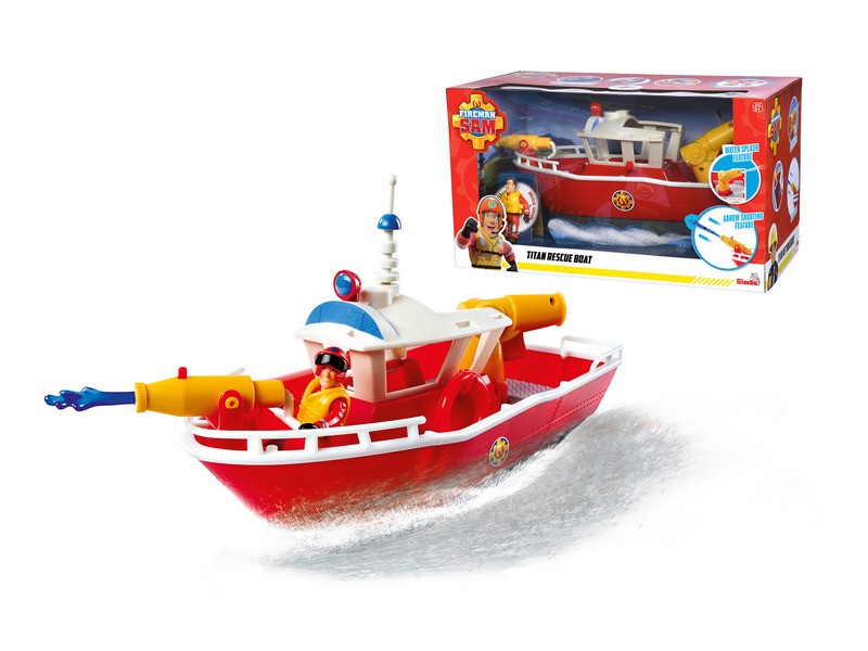 Sam a tűzoltó Titan tűzoltócsónak 32 cm figura