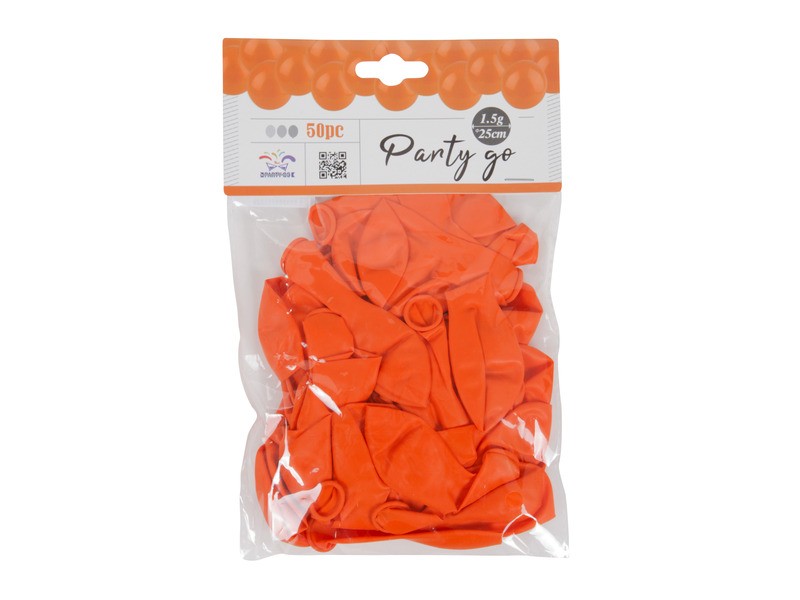 Narancssárga 25 cm lufi (50 db/csomag)
