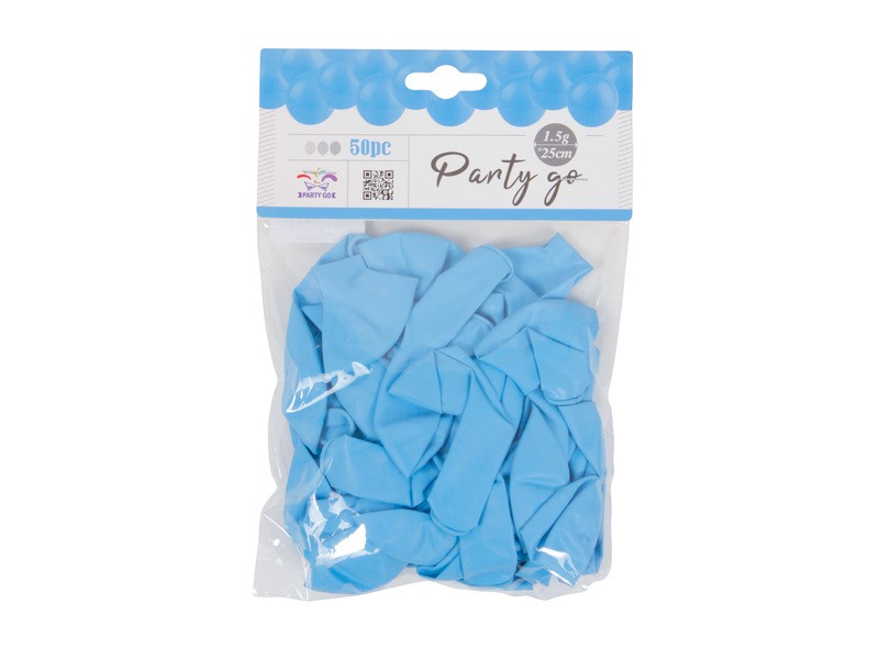 Lufi 25 cm világoskék, 50 db/csomag