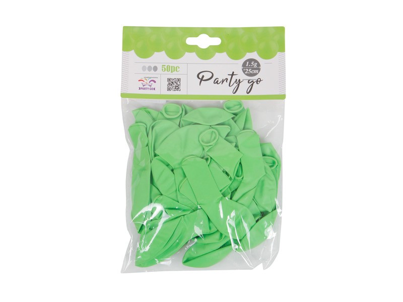 Zöld 25 cm lufi - 50 db/csomag