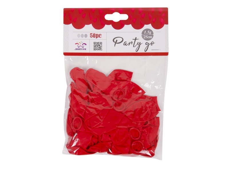 Piros 25 cm lufi 50 db/csomag