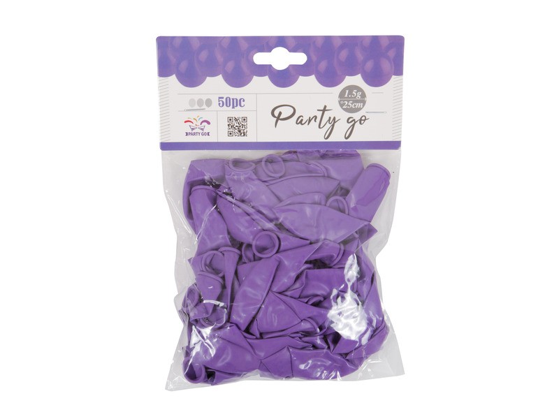 Lufi 25 cm lila - 50 db/csomag
