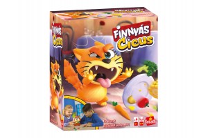 Finnyás Cicus társasjáték - doboz és játékelemek