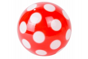 Pöttyös lakkfényű 14 cm labda