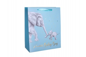 Elefánt anyuka + bébi mintás papírtasak 26x32