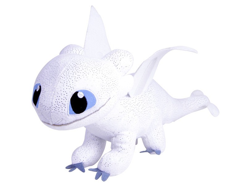 Fényfúria plüss figura 35 cm - hófehér sárkány