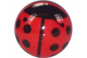 Katicás piros lakkfényű gumilabda 14 cm