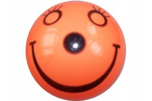 Narancssárga mosolygó lakkfényű gumilabda – 22 cm