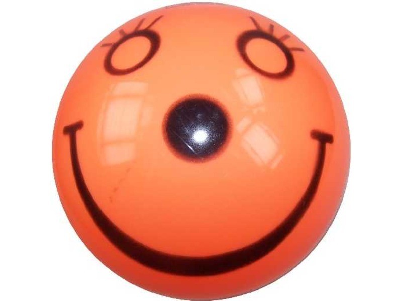 Narancssárga mosolygó lakkfényű gumilabda – 22 cm