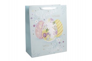 Papírtasak húsvéti tojások mintával 18x23 cm