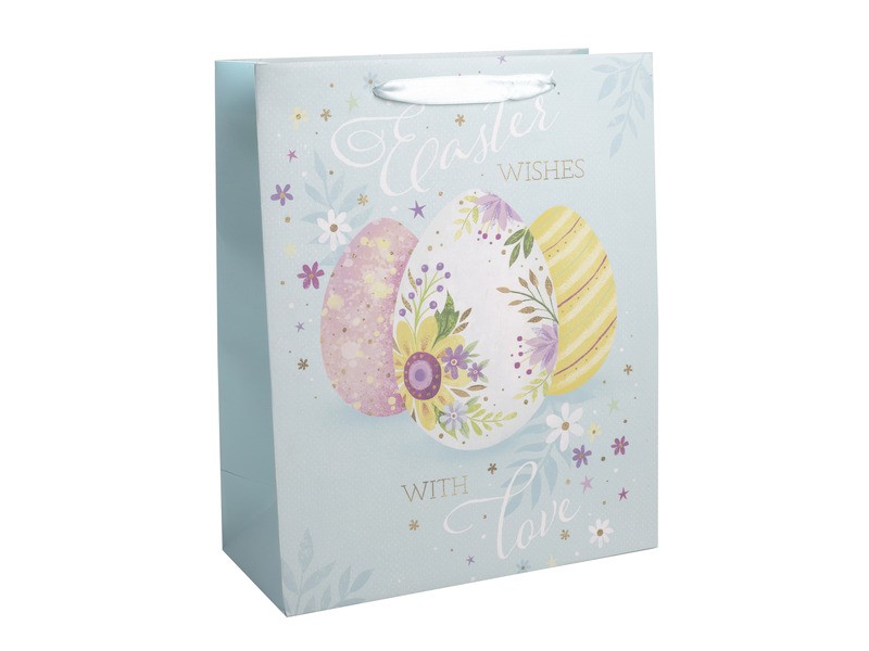 Papírtasak húsvéti tojások mintával 18x23 cm