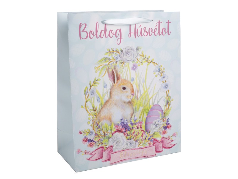 Nyuszis papírtasak 18x23 cm - dekoratív, újrahasznosítható