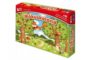 Mókuskaland társasjáték — doboz és játékelemek