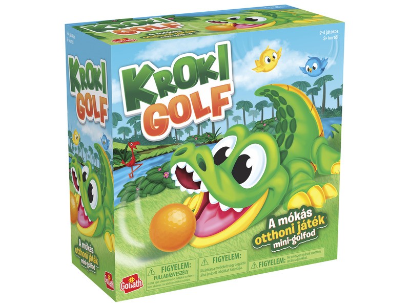 Kroki Golf mini-golf játék - krokodil, ütő, 4 labda