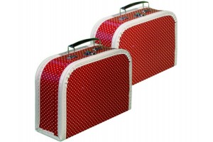 Pöttyös papír kisbőrönd 24,5×17×8,5 cm