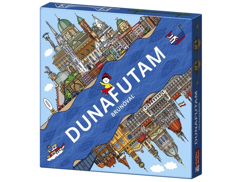 Brúnó Budapesten – Dunafutam társasjáték doboza