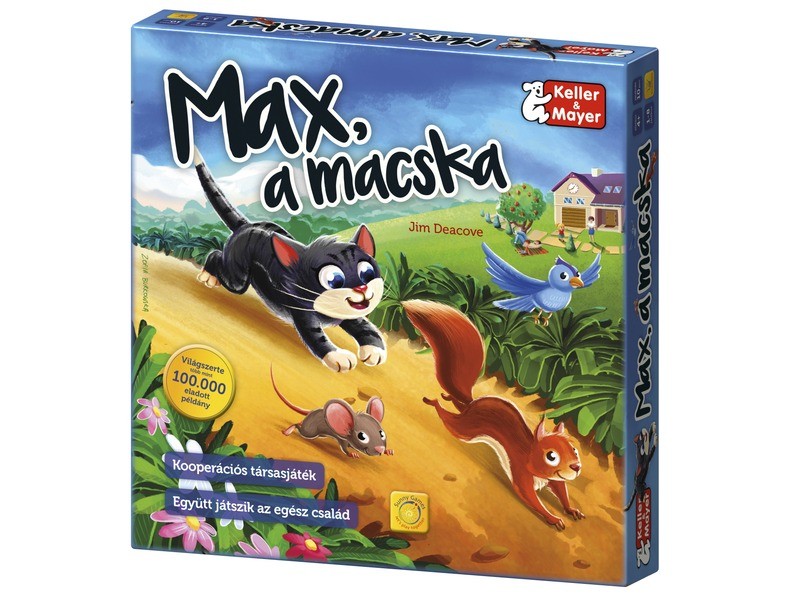 Max, a macska társasjáték — játéktábla és figurák