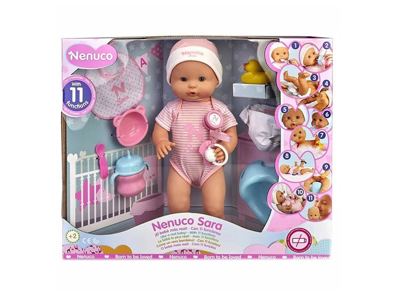 Nenuco Sára interaktív baba — 11 funkciós gondozós játék
