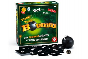 Tick Tack Bumm társasjáték - doboz és kártyák