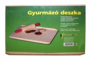 Gyúródeszka és piros nyelű sodrófa (10/20 cm)