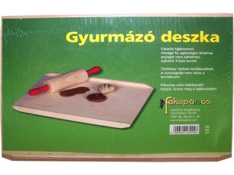 Gyúródeszka és piros nyelű sodrófa (10/20 cm)
