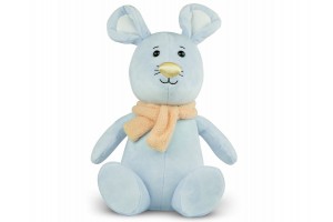 Fényes orrú plüss egér 25 cm — arany orr és sál